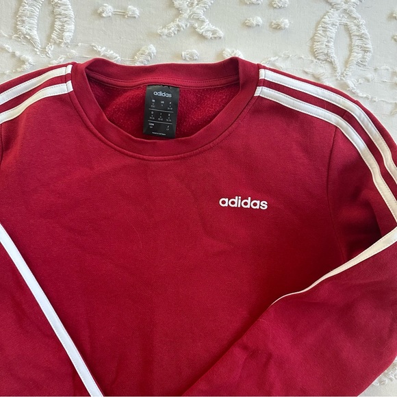 SOLD Adidas Classic 3 striped Crew Sweater - Picture 2 of 2